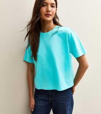 Teal Cotton Boxy Fit T-Shirt