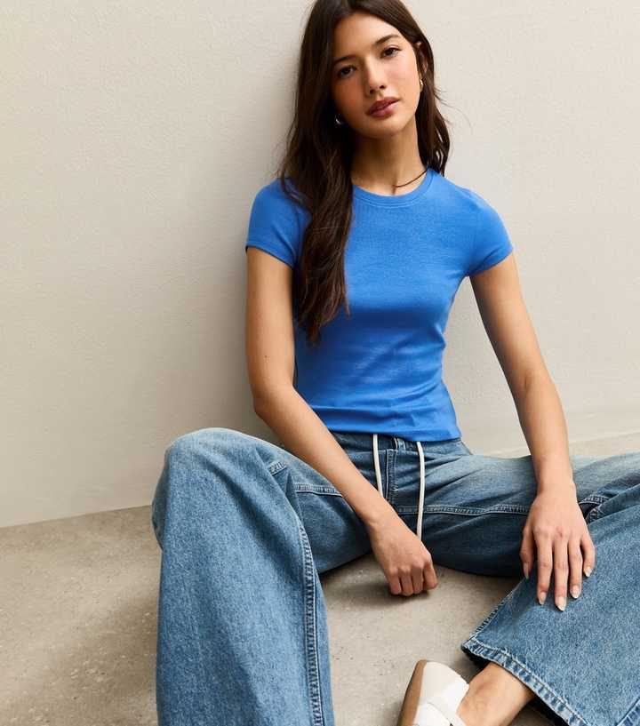 Mid Blue Short Sleeve Baby Tee