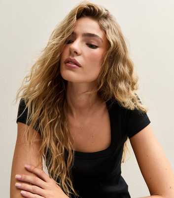 Black Square Neck Top
