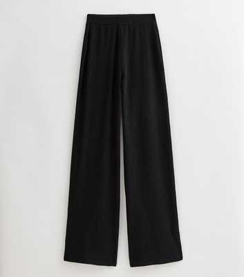 Tall Black Crinkled Wide Leg Trousers
