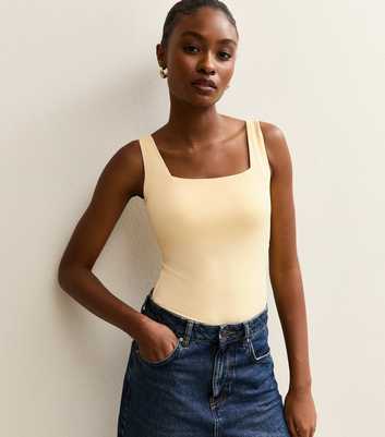 Light Yellow Square Neck Bodysuit