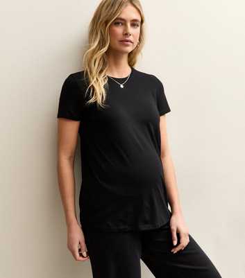 Maternity Black Crew Neck T-Shirt