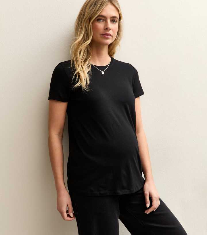 Maternity Black Crew Neck T-Shirt