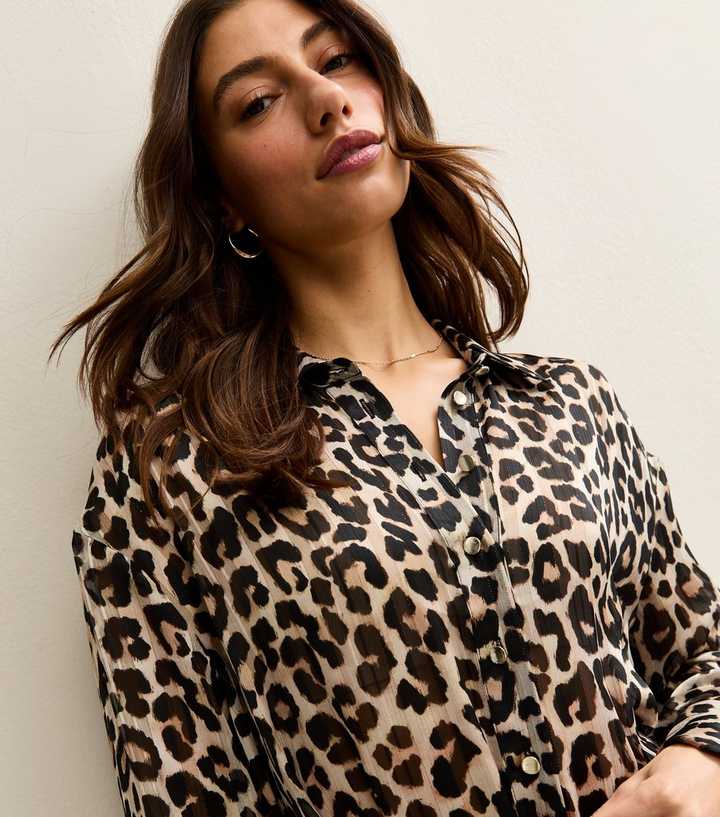 Tall Animal Print Belted Shirt