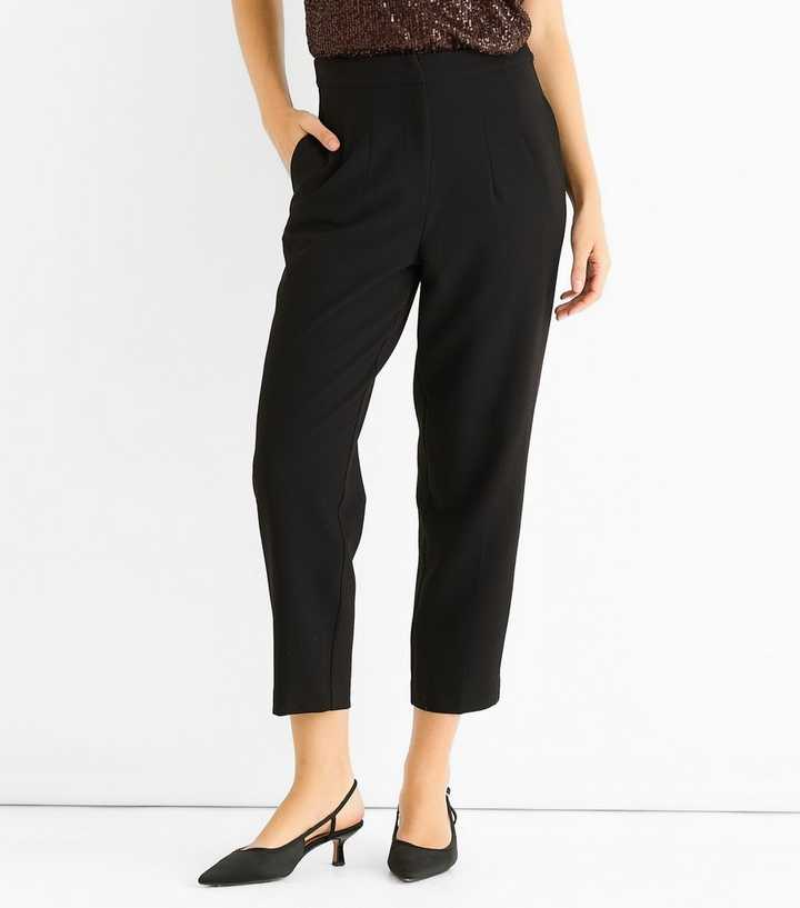 Gini London Black Ankle Grazer Cigarette Trousers