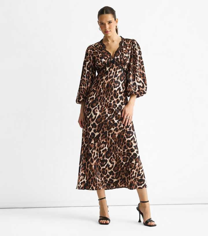 Gini London Brown Leopard Print Dress 
