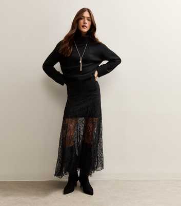 Black Lace Midi Skirt