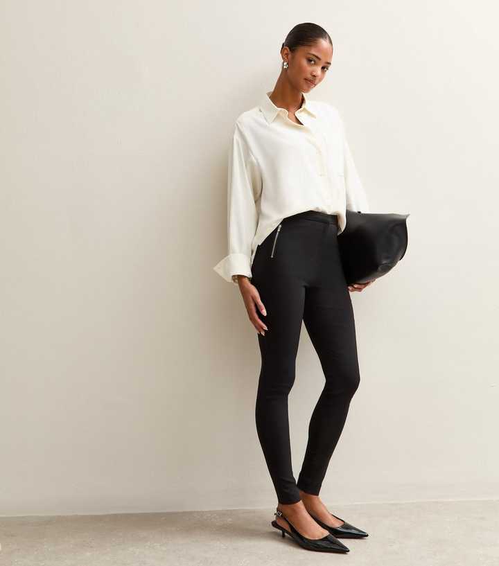 Black Skinny Zip Pocket Trousers