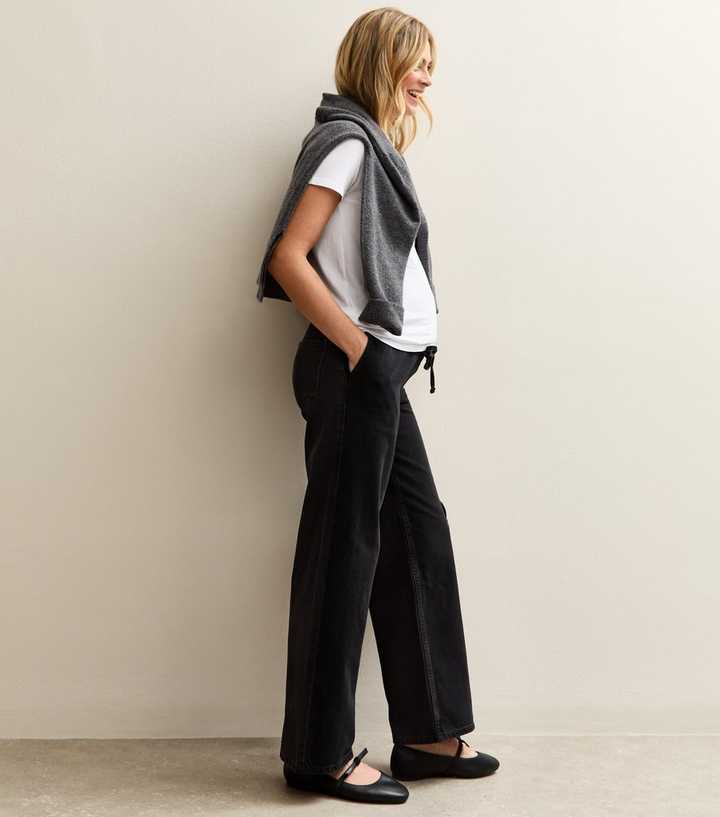 Maternity Black Wide-leg Jeans