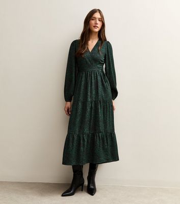 new look dark green dress Dark Green Wrap Dresses