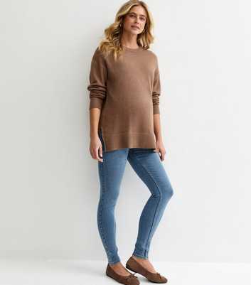 Maternity Blue Wash Over Bump Lift & Shape Jeggings
