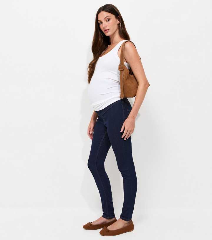 Maternity Navy Over Bump Lift & Shape Jeggings