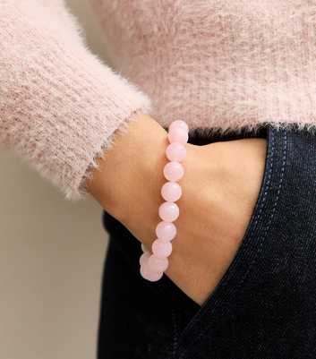 Mid Pink Resin Bead Stretch Bracelet