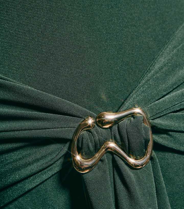 Dark Green Ruched Belt Long Sleeve Mini Dress | New Look Dark Green Ruched Belt Long Sleeve Mini Dress | New Look