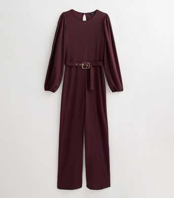 Tall Burgundy Belted Jumpsuit