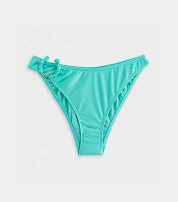 Turquoise High Leg Hipster Ring Bikini Briefs