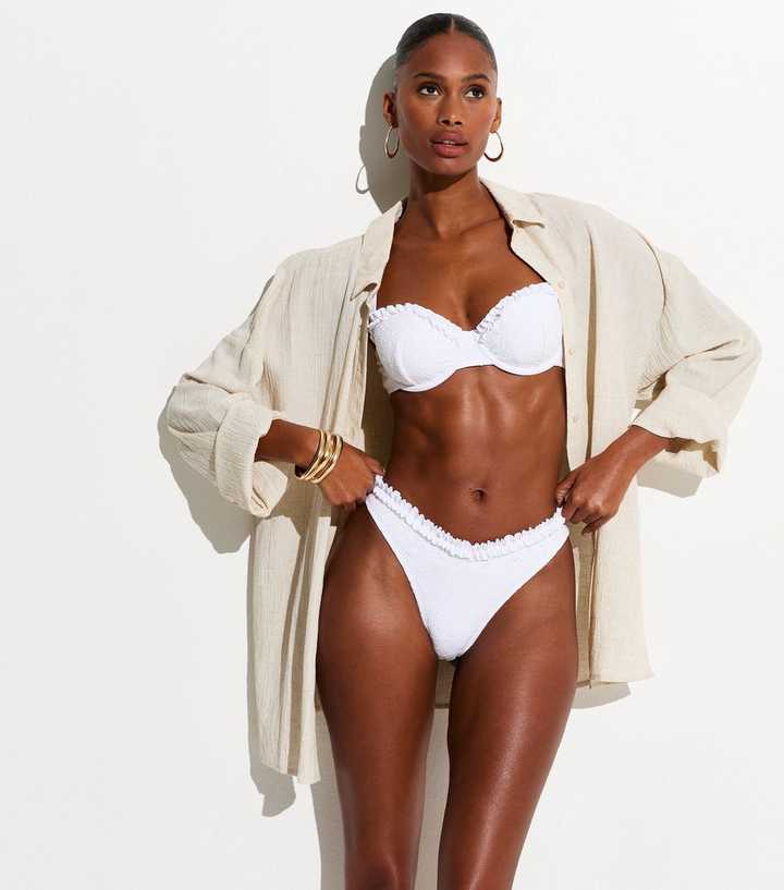 White Broderie Voop Bikini Bottoms