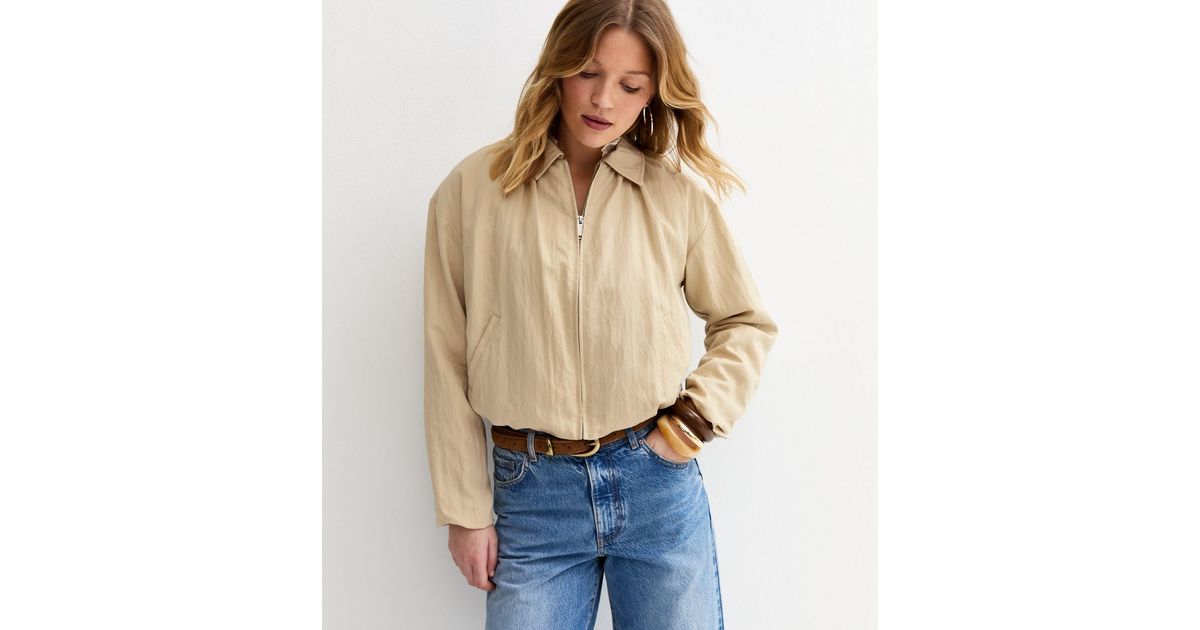 Stone Bubble Hem Bomber Jacket