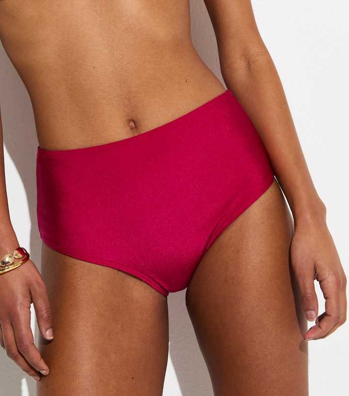 Dark Pink High Waist Bikini Briefs