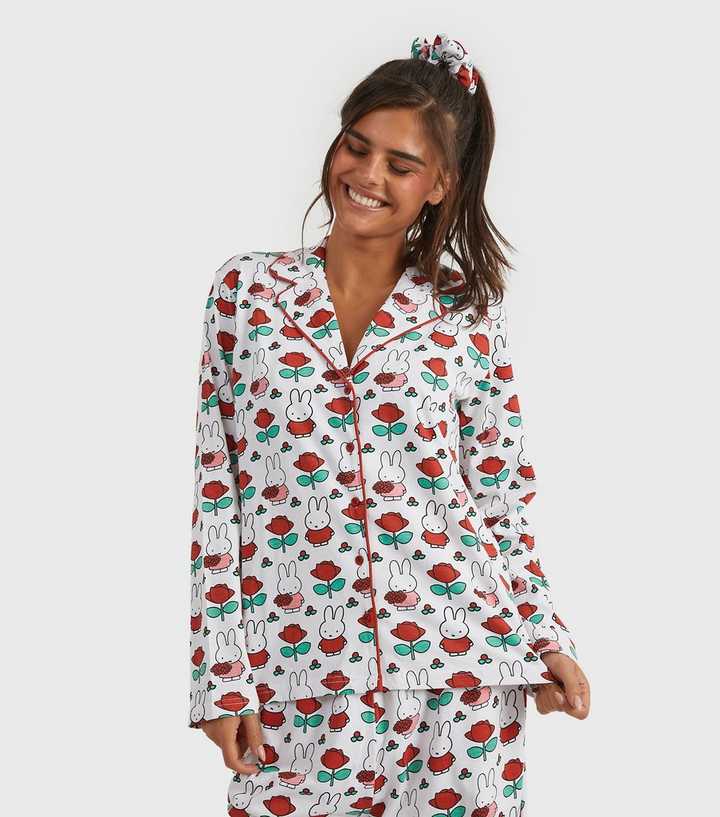 Skinnydip White Miffy Rose Shirt and Trousers Pyjama Set