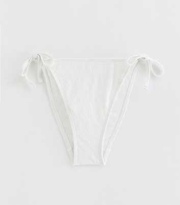 White Starfish Jacquard Tie Side Bikini Bottoms