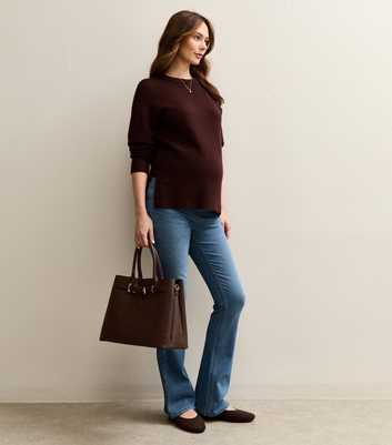 Maternity Blue Over Bump Bootcut Jeans