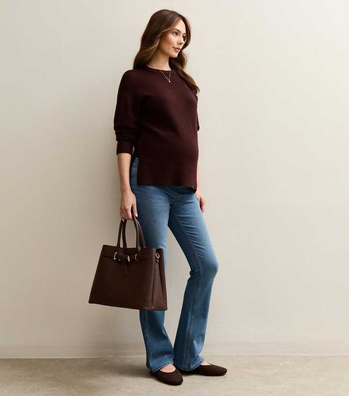 Maternity Blue Over Bump Bootcut Jeans