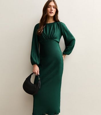 deep green midi dress Dark Army Green Denim Thick Strap Midi Dress
