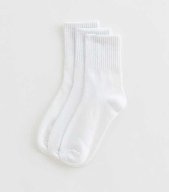 Pack of 3 White Tube Ankle Socks