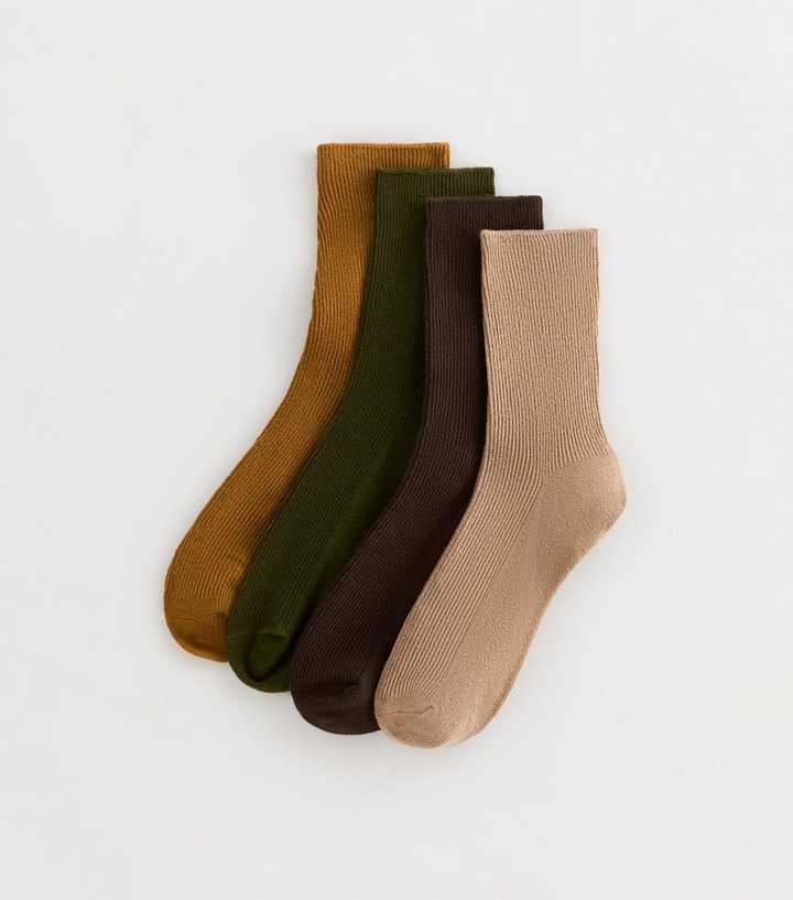 Pack of 4 Multicolour Ribbed Socks