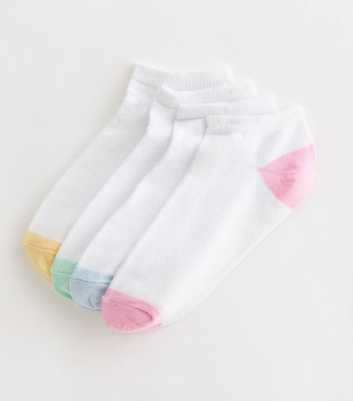 Pack of White Contrast Trim Trainer Socks