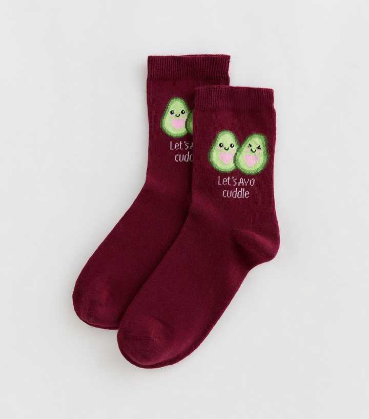 Dark Burgundy Let's Avo Cuddle Ankle Socks