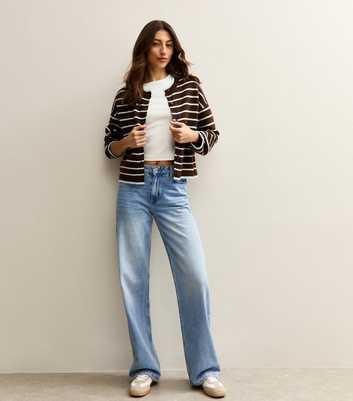 Tall Mid Blue Low Rise Wide Leg Jeans