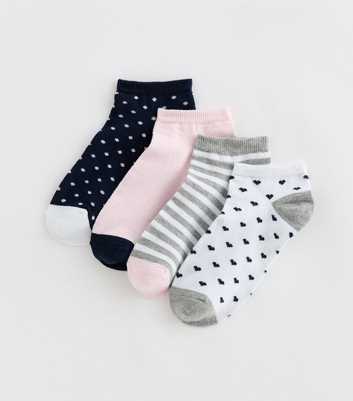 Pack of 4 Multicolour Patterned Trainer Socks