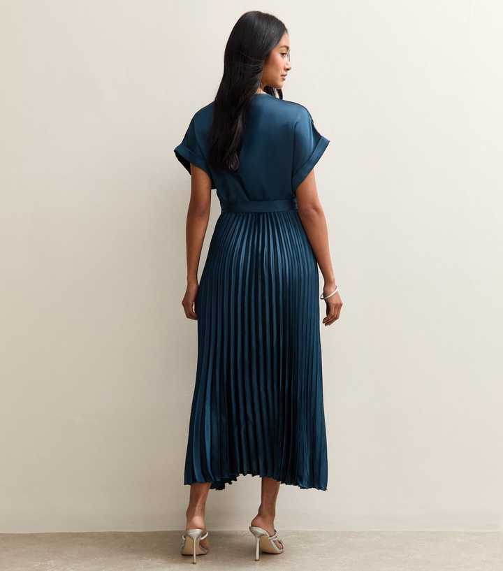 new look satin pleated dress Rayne Satin Pleated Dress