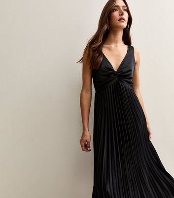 strapless open back dress Red Pleated Midi Dress