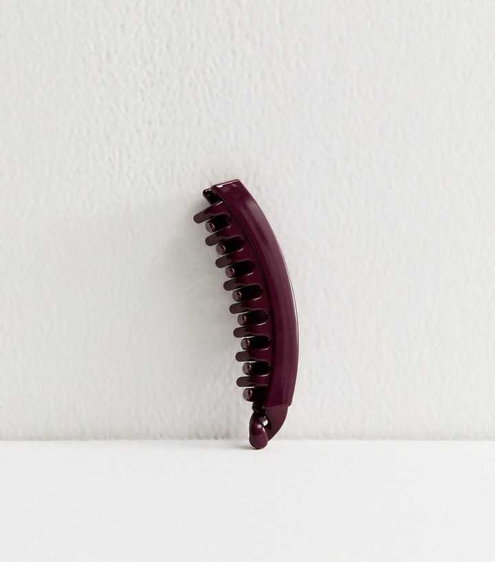 Dark Burgundy Curved Hair Claw Clip