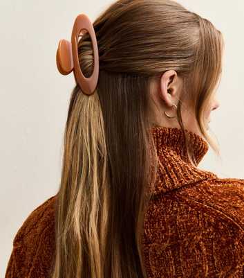 Burnt Orange Oval Cut Out  Hair Clip