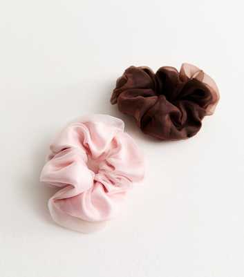 Pack of 2 Pink Organza Scrunchies