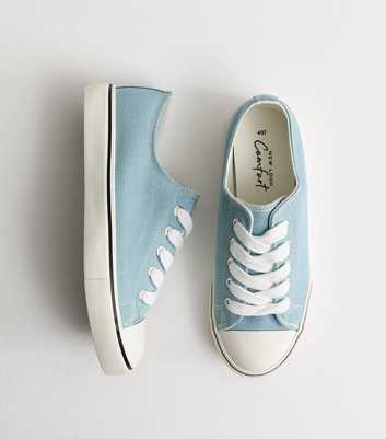 Blue Canvas Lace Up Trainers