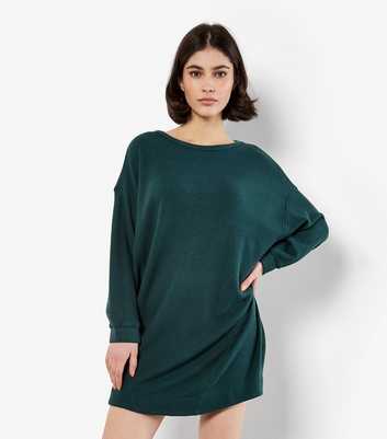 Apricot Dark Green Honeycomb Oversized Dress
