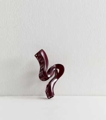 Dark Burgundy Squiggle Hair Claw Clip