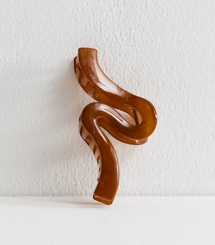 Burnt Orange Squiggle Hair Claw Clip