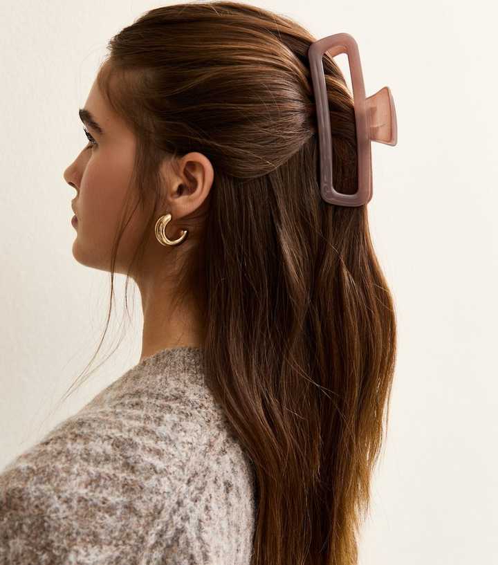 Brown Long Rectangle Cut Out Bulldog Clip