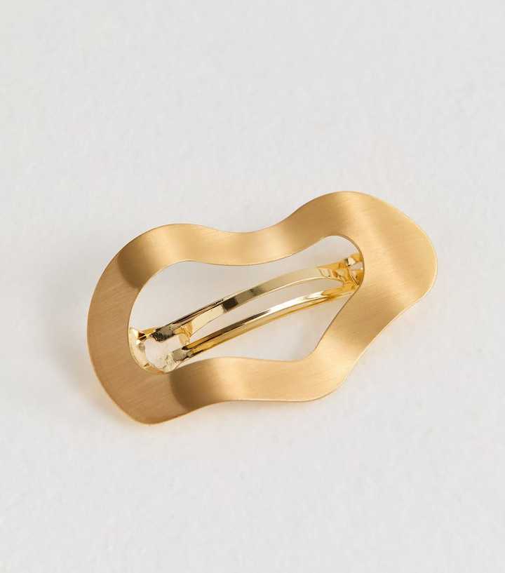 Gold Tone Matte Squiggle Hair Clip