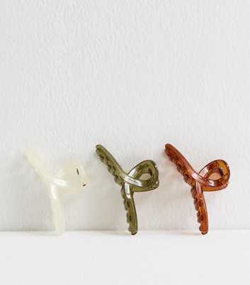 Pack of 3 Multi Colour Mini Twist Hair Claw Clips