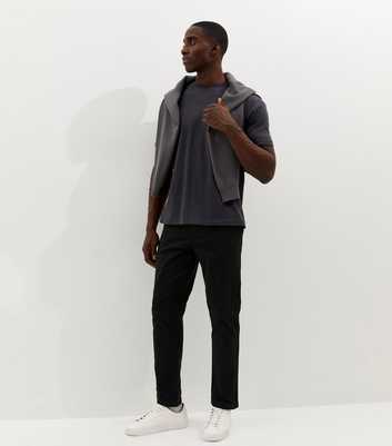 Black Straight Chino Trousers