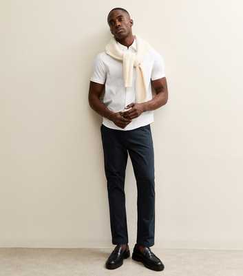 Navy Straight Chino Trousers