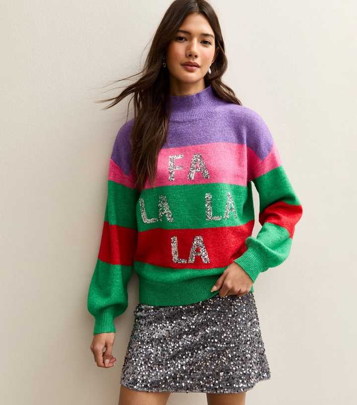 Sunshine Soul Multicoloured Stripe Christmas Jumper