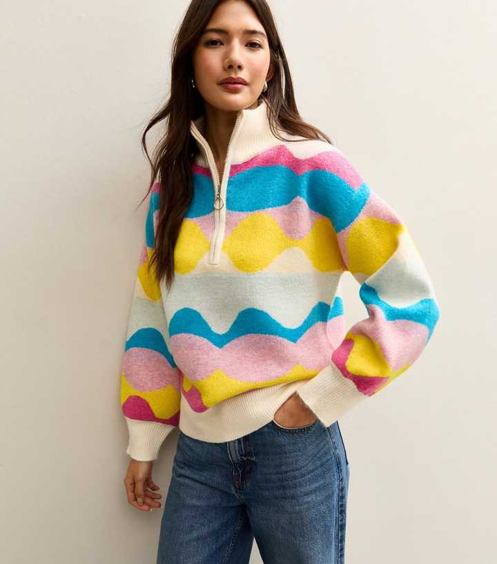 Sunshine Soul Multicoloured Patterned Half Zip Jumper